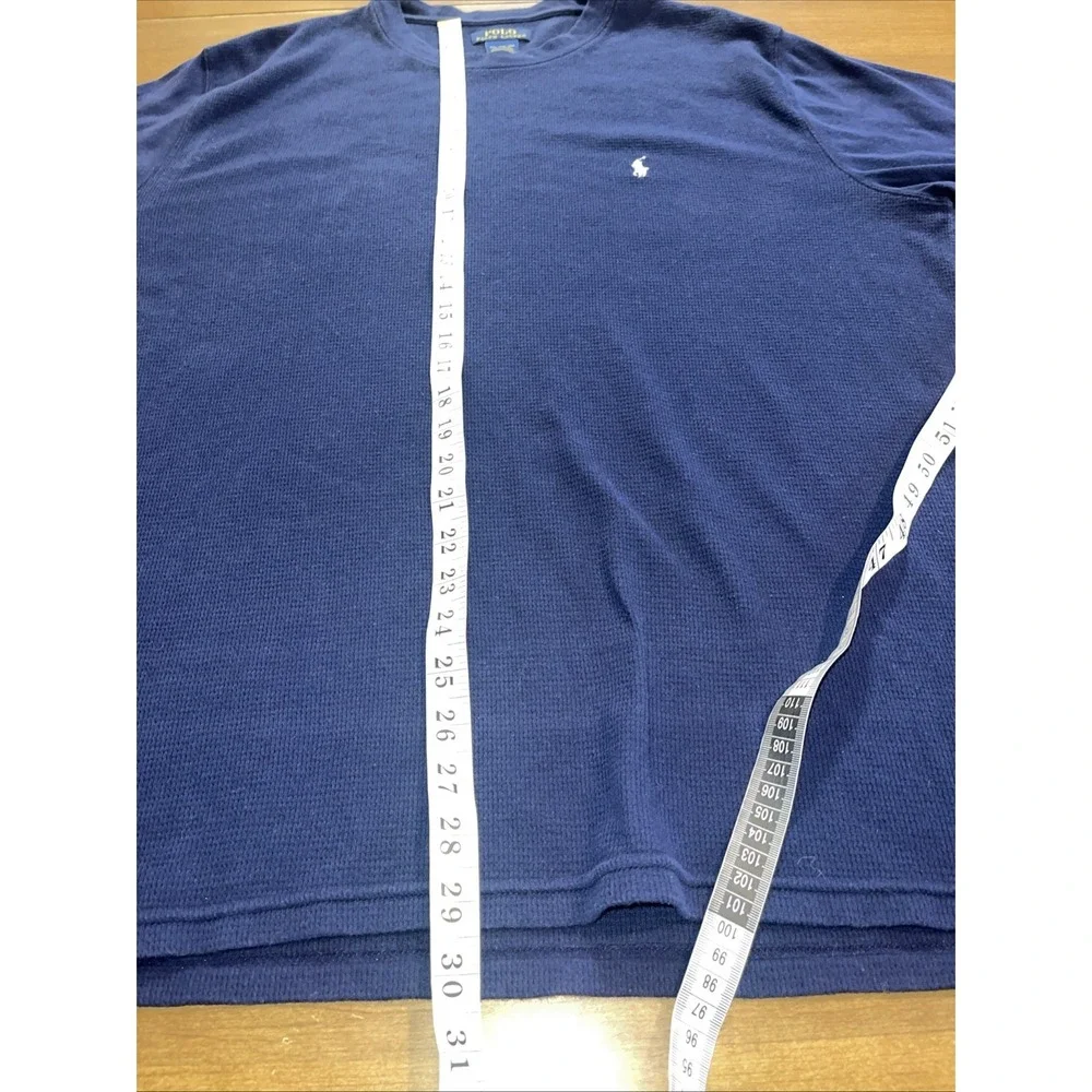 Polo Ralph Lauren Waffle Knit Shirt Men‎ 2XL Navy Long Sleeve
